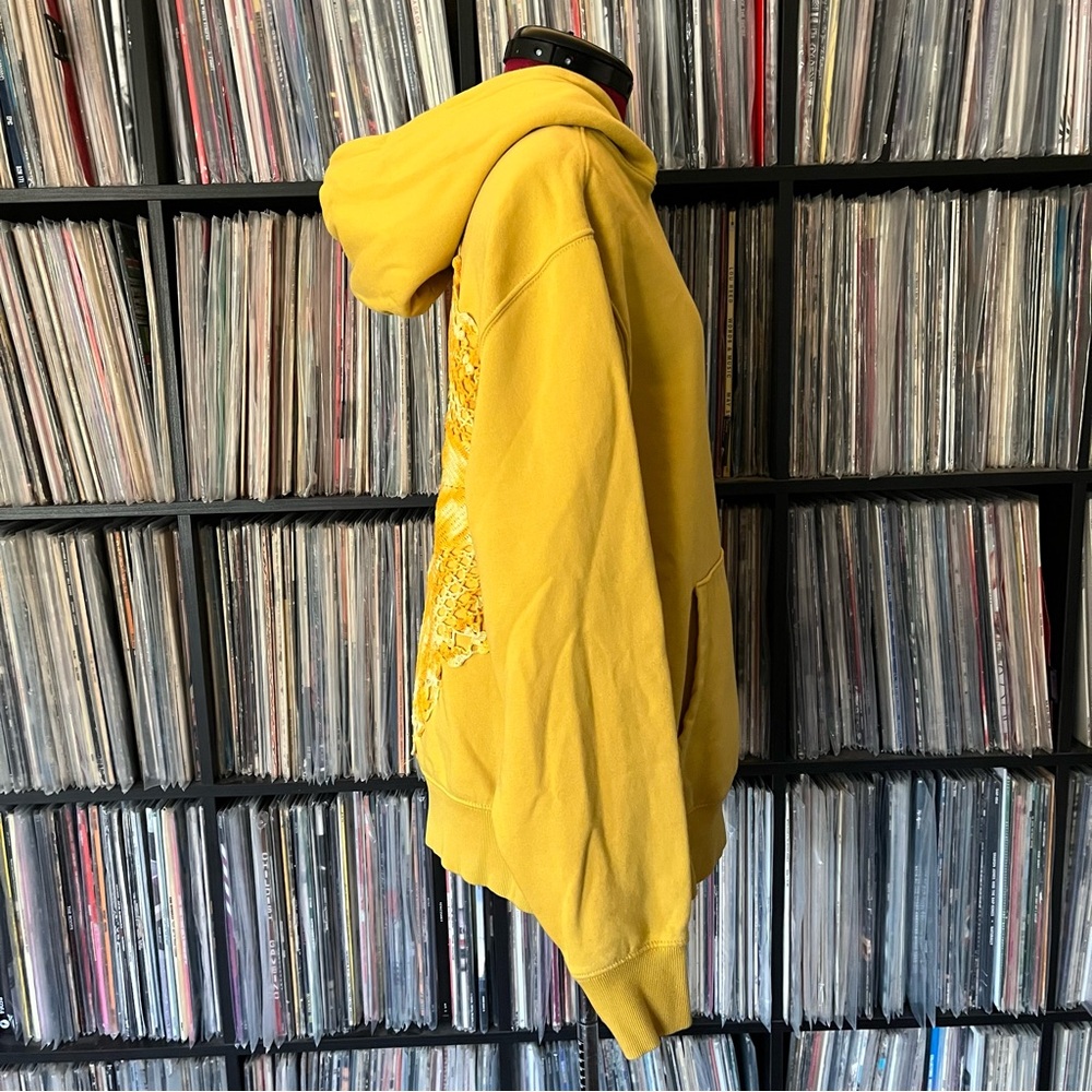 silk crochet patchwork stealie bright golden Grateful Dead festival hoodie💚⚡️🩵 - Picture 13 of 15